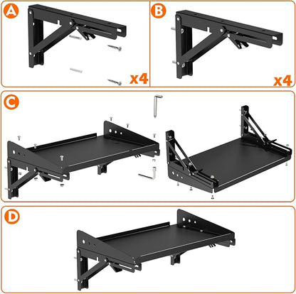 MUTUACTOR 2Pack Garage Wall Shelving, Wall-mounted Sturdy Metal Shelving - Image 7