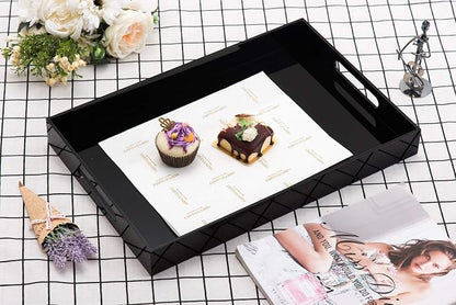 Glossy Black Sturdy Acrylic Serving Tray - Image 3