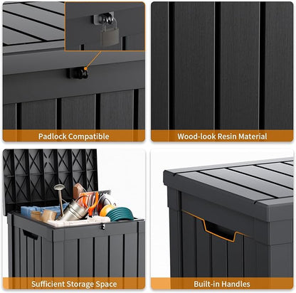50 GallonOutdoor Storage Box, Resin Deck Boxes Waterproof, IndoorOutdoor Bin - Image 5