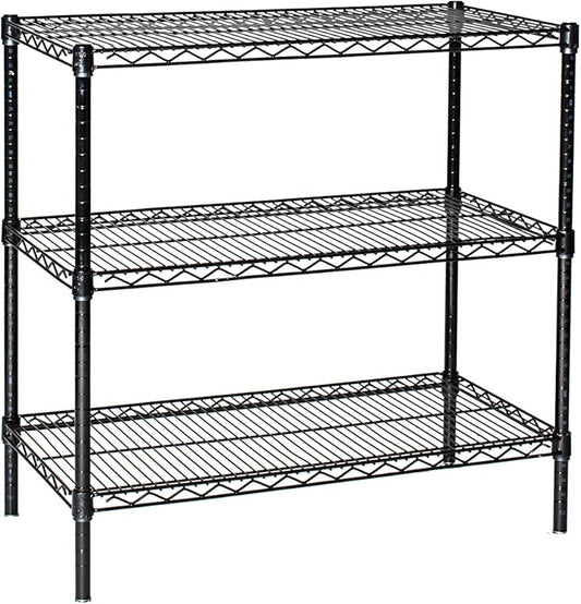 Omega 14" Deep x 36" Wide x 74" High 3 Tier Black Starter Shelving Unit by OmegaProductsCorporation