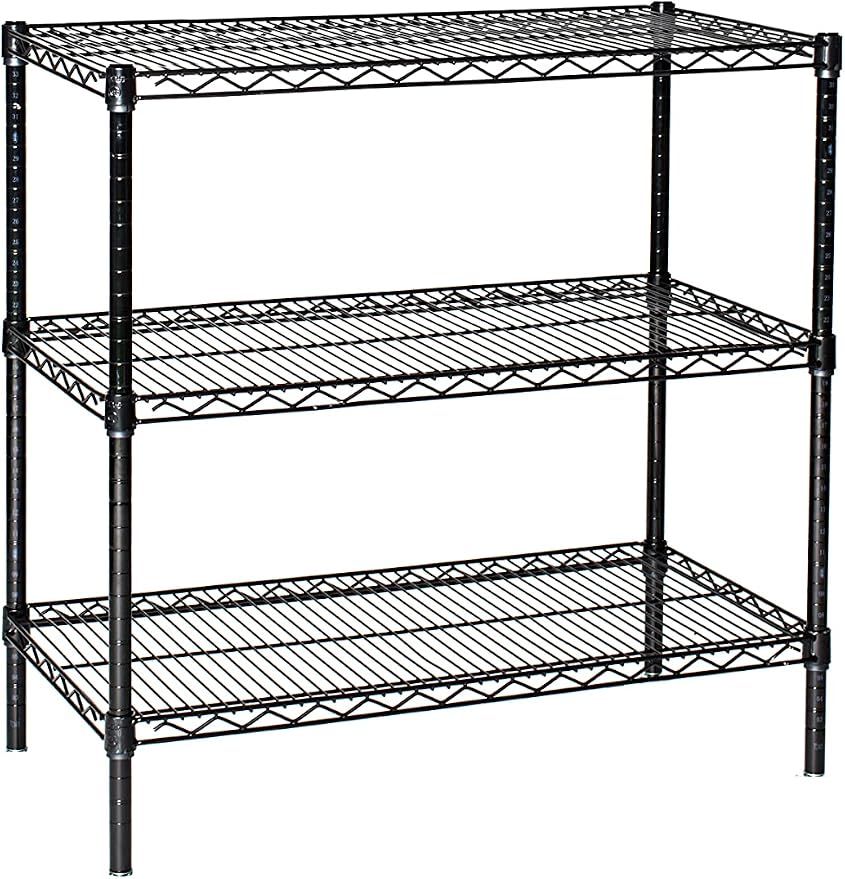 Omega 21" Deep x 30" Wide x 86" High 3 Tier Black Starter Shelving Unit by OmegaProductsCorporation