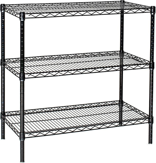 Omega 36" Deep x 36" Wide x 74" High 3 Tier Black Starter Shelving Unit by OmegaProductsCorporation