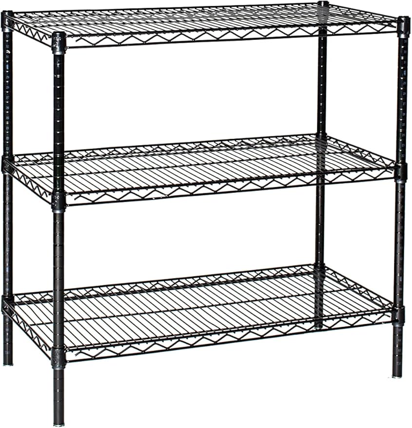 Omega 12" Deep x 36" Wide x 36" High 3 Tier Black Starter Shelving Unit by OmegaProductsCorporation