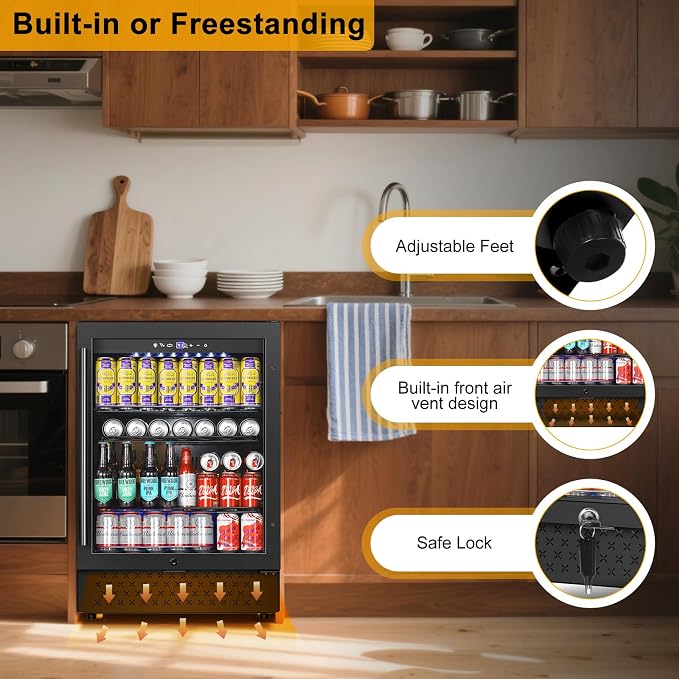 Beverage Refrigerator 24 Inch 200 Can Drink Fridge - Image 8