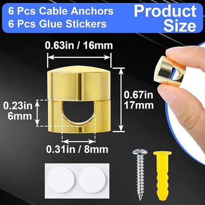 6 Sets Charger Holders for Cords, Adhesive Metal Cord Clips, Cable Management - Image 2