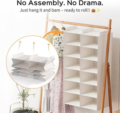 Dual-Row Hanging Closet Organizer – Foldable Clothes Storage Shelves - Image 4