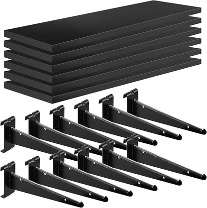 6 Pack GridWall Shelves with Metal Brackets by ALFFUN