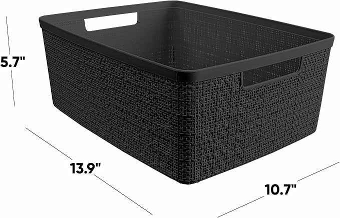 Curver Set of 6 Medium 12L Jute Decorative Plastic Organization and Storage - Image 3