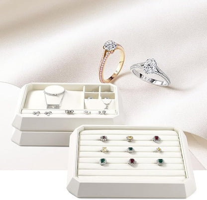 PU Leather Jewelry Display Tray Stackable Jewelry Tray Flat Organizer - Image 2