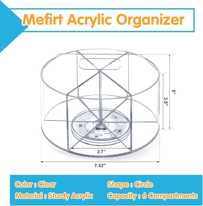 Acrylic Pen Holder, 360 Degree Rotating Pen Organizer, Rotating Desk Acrylic - Image 5
