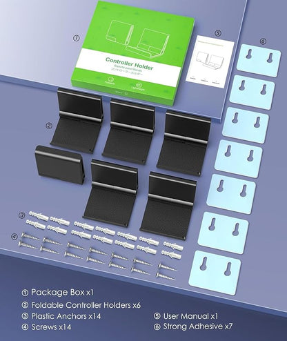 6 Pack Foldable Controller Wall Mount Holder - Image 7