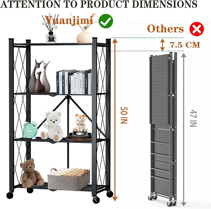 4 Tier Foldable Storage Shelf - Image 3