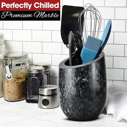 Flexzion Marble Wine Chiller Bucket – Black Wine Cooler & Champagne Bucket - Image 3
