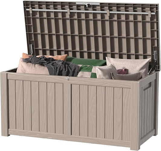 150 Gallon Outdoor Deck Box, Storage Lockable Waterproof Patio Furniture by MAIUSCOLI