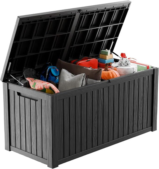 180 Gallon Deck Box, Resin Outdoor Storage Box by OutdoorLivingPerfected