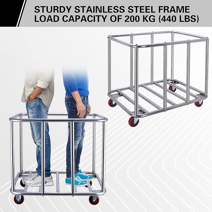 Commercial Laundry Cart with Wheels, 400L Large Industrial Laundry Cart - Image 2