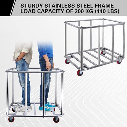 Commercial Laundry Cart with Wheels, 400L Large Industrial Laundry Cart - Image 2
