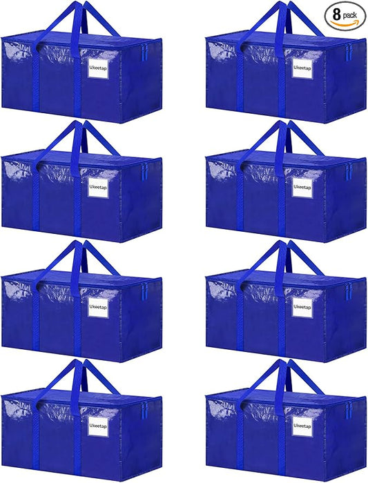 8 Pack Extra Large Heavy Duty Moving Bags, Reinforced Handles & Heavy-Duty by ukeetap
