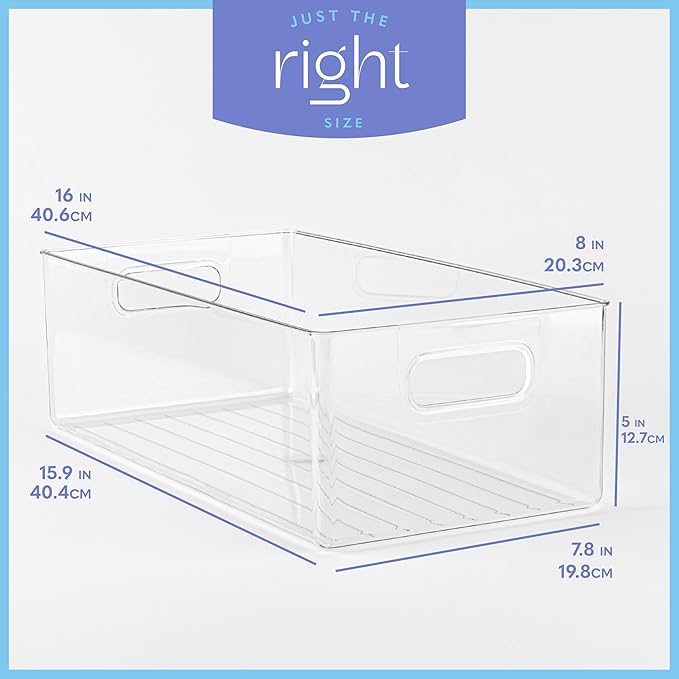 primebox Plastic Food Storage 6 Pack Clear Container Bin - Image 3