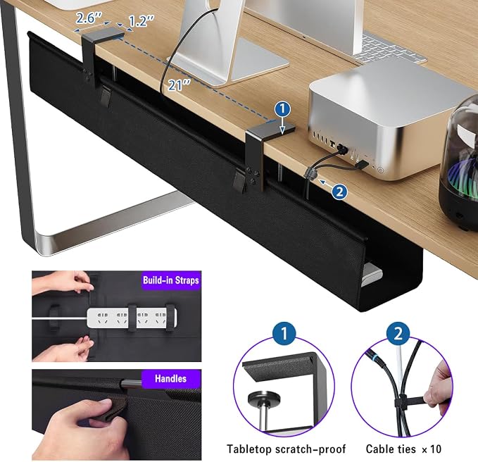 Under Desk Cable Management Tray 36" - Image 3