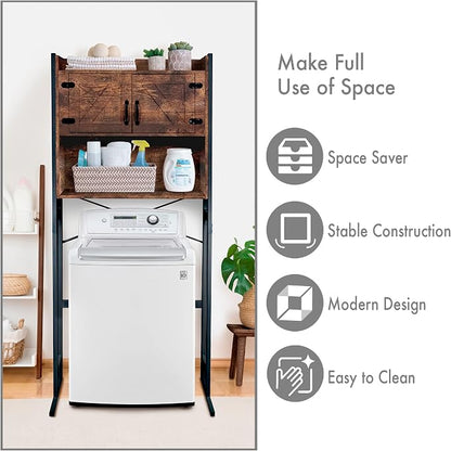 Over The Washer or Over The Toilet Storage Cabinet w/Height Adjustable Shelf - Image 3