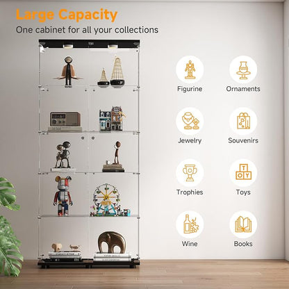 5-Tier Tempered Glass Display Cabinet - Image 6