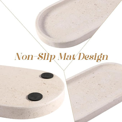 Koville Natural Marble Tray for Bathroom, Vanity Decorative Marble Trays for - Image 4