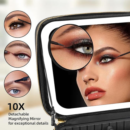 Makeup Case with Mirror and Lights, Travel Makeup Bag with Lighted Mirror - Image 7