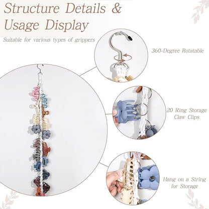 SNOWSTAR Macrame Hair Claw Clip Organizer - Image 5
