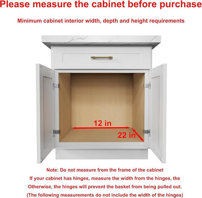 Wood Pull Out Cabinet Organizer 11" W x 21" D, - Image 3