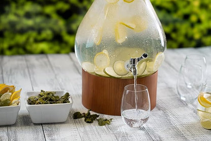 Classic Home Teardrop Clear Glass Ice Cold Beverage Drink Dispenser- 2.75 Gallon - Image 8