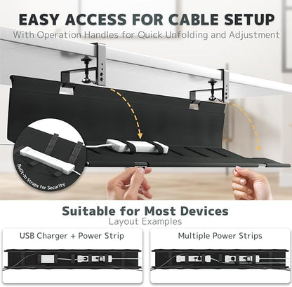 No Drill Under Desk Cable Management Tray - Image 5