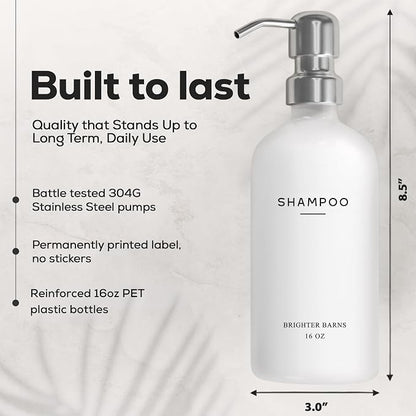 White Shampoo and Conditioner Dispenser Set by Brighter Barns - Image 3