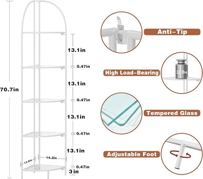 Crofy Foldable 5 Tier Corner Shelf, Metal Corner Plant Stand - Image 3
