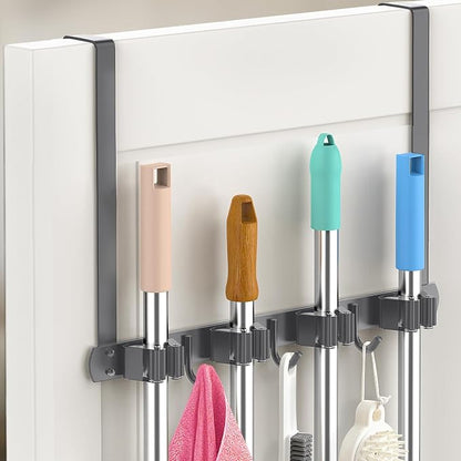 Broom Holder Over The Door-304 Stainless Steel Mop and Broom Holder Wall by PrimZooty