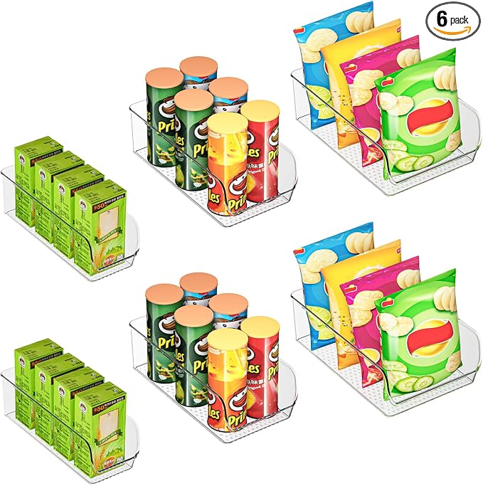 Ettori Set of 6 Clear Plastic Storage Bins by Ettori