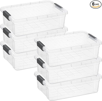 Superio 6 Pack Clear Plastic Storage Container by Superio