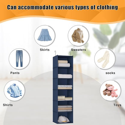 Hanging Closet Organizer and Storage 6-Shelf, Easy Mount Foldable Hanging - Image 8