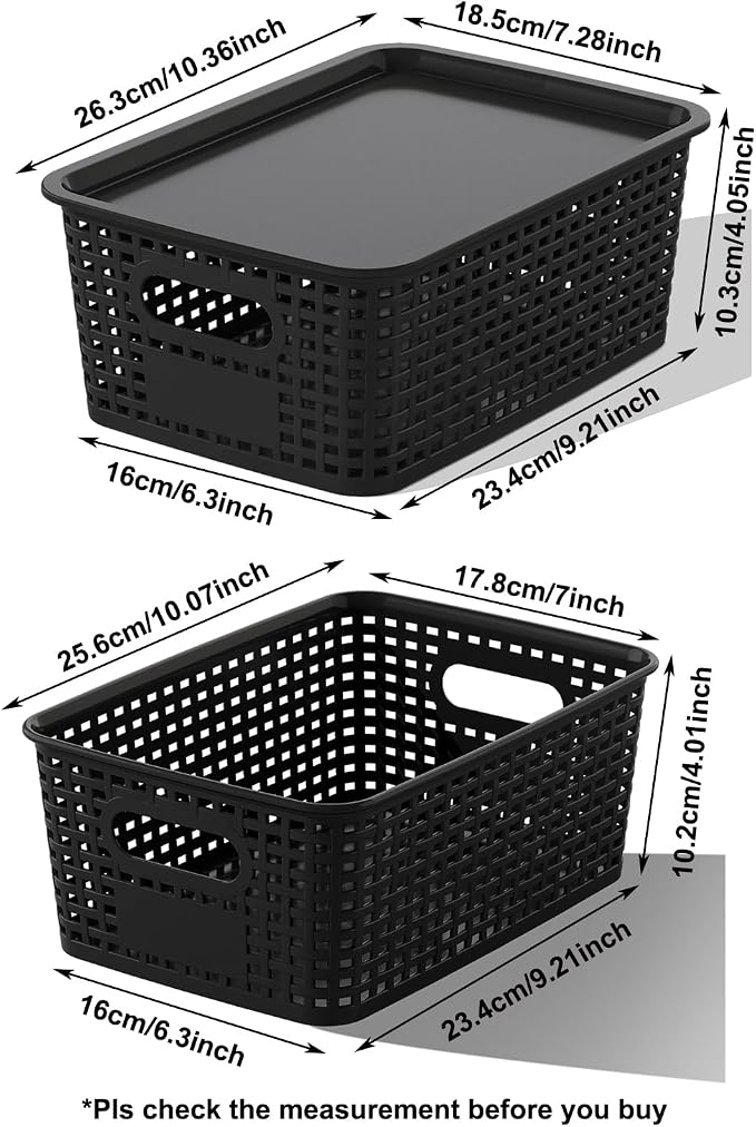 Black Plastic Storage Baskets - Image 4