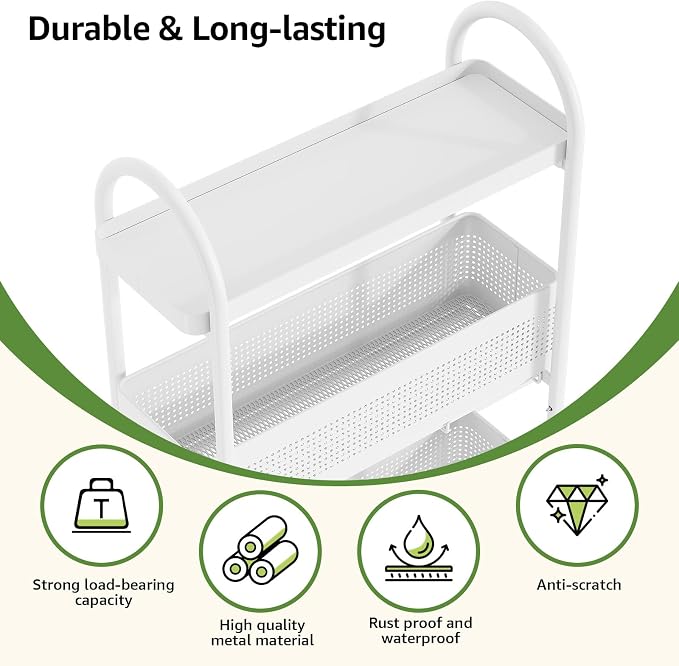 KINGRACK 3-Tier Slim Storage Cart - Image 5