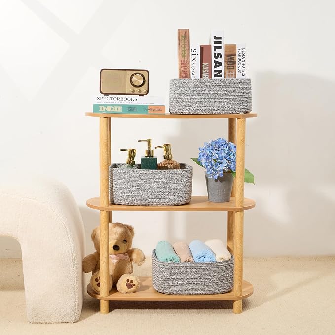 Small Storage Baskets for Organizing | Closet Organizer Bins | Shelf Toy Basket - Image 6
