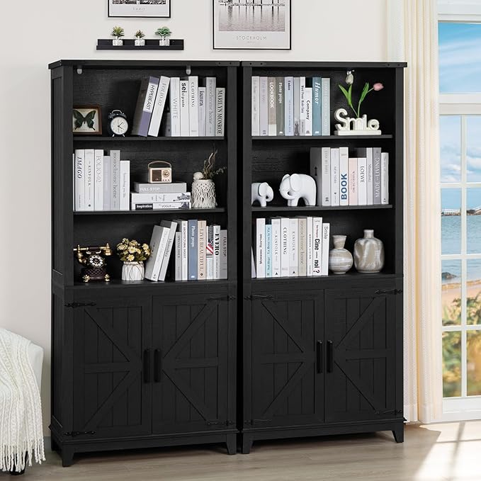 70in Tall Bookshelf 5 Tier Bookcase - Image 4
