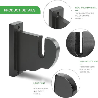 BiJun Skateboard Wall Mount, Snowboard Wall Mount Display, Acrylic Horizontal - Image 6
