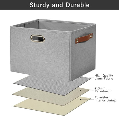 Large 3-Pack Foldable Fabric Storage Bins - Image 6