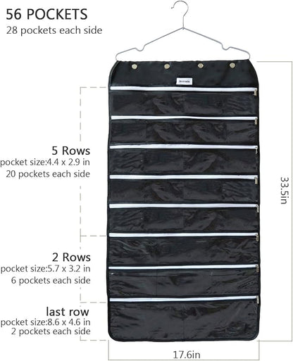 BB Brotrade Hanging Jewelry Organizer, Accessories Organizer, 56 Zipper Pocket - Image 3