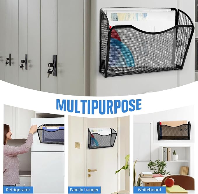 2-Pack Magnetic File Holder-File Folder Organizer, No Drilling Paper Document - Image 6