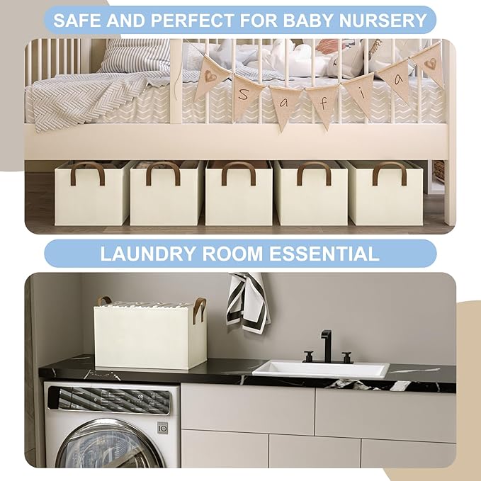 Closet Storage Bins, Fabric Closet Organizers and Storage Basket - Image 4