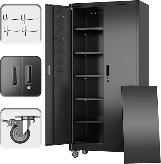 71" H×34" W×18" D Metal Garage Storage Cabinet by METALYEYE