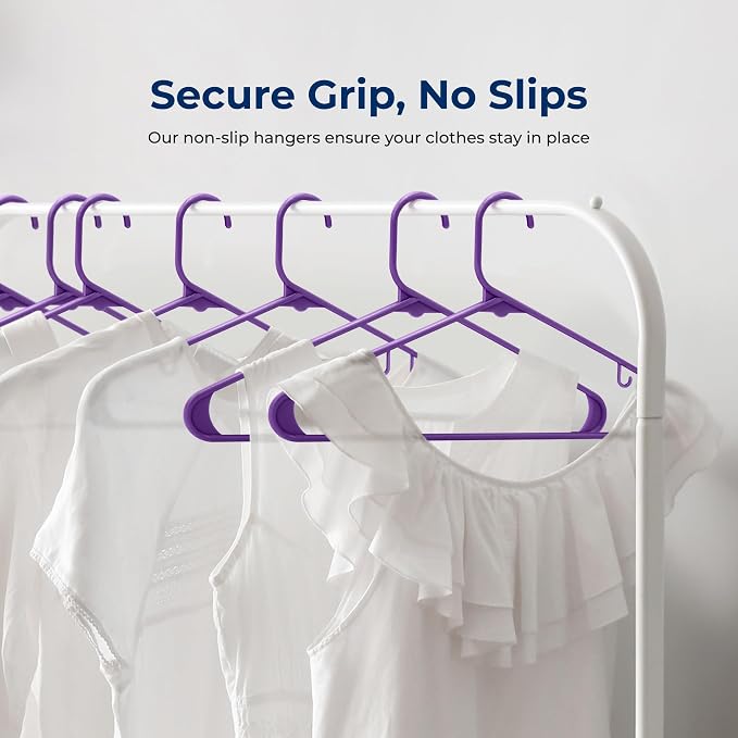 SereneLife 50 Pack Plastic Hangers, Space-Saving Closet Organizers, Durable and - Image 3