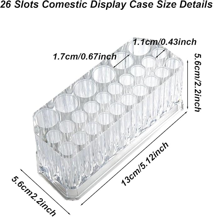 Clear Acrylic Lipstick Organizer Makeup Nail Brush Eyeliner Lip Liner Holder 26 - Image 2